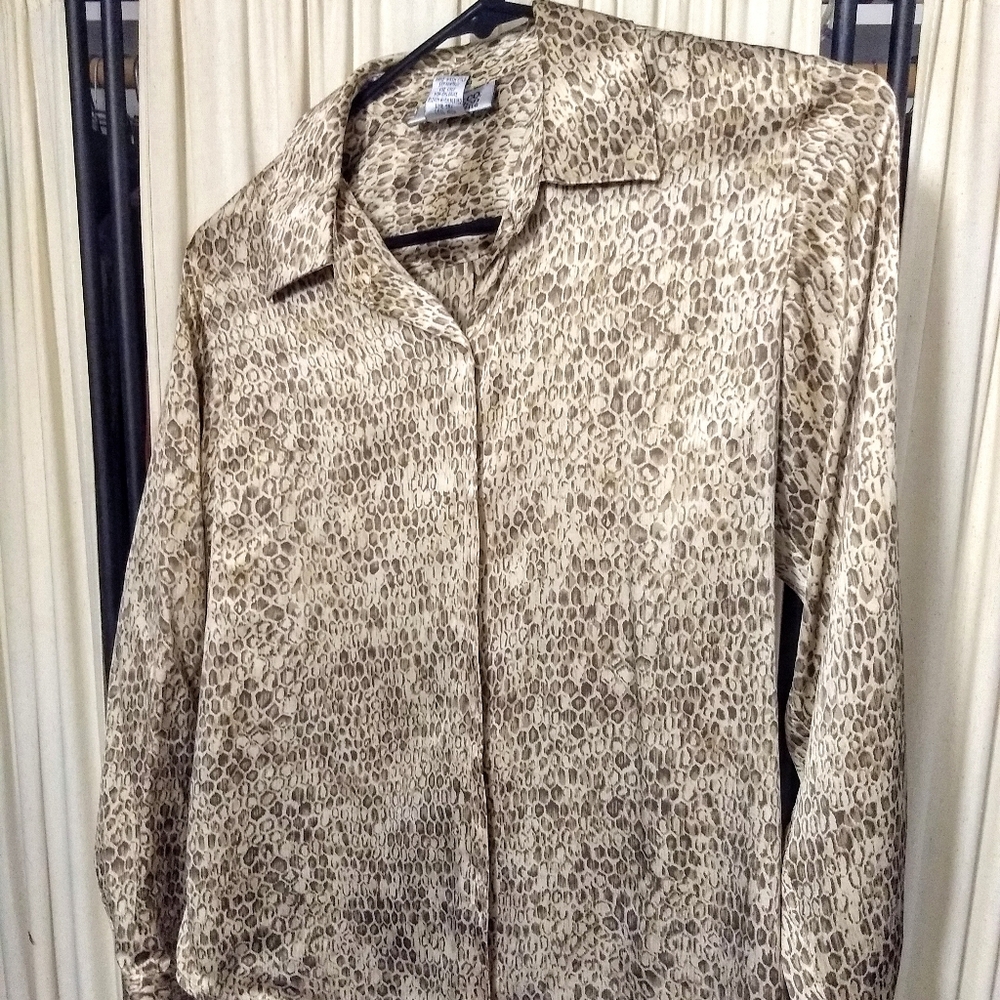 Silk snake print shirt
